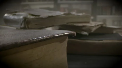 Explore ancient Arabic books in a quiet library Stock Footage 318703307