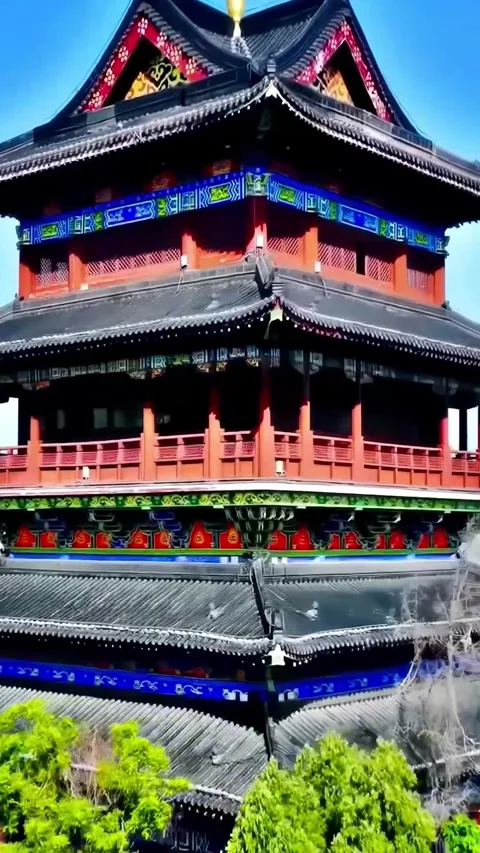 Explore ancient pagoda in Beijing from a breathtaking drone view Vídeos de archivo 335073587