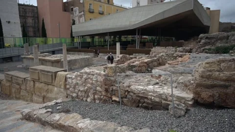 Explore ancient ruins in Cartagena Spain during April 2025 Stock Footage 317519474