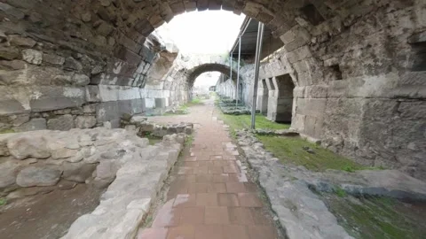 Explore the Ancient Wonders of Smyrna's Timeless Agora Ruins Stock Footage 302305672