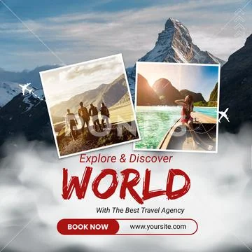Explore and discover the world adventure travel PSD Template