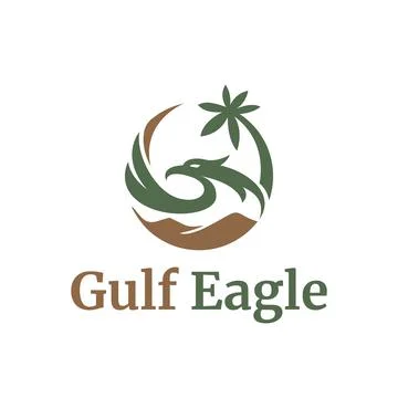 Explore Arab Gulf Eagle Vacation Logo Template Stock Illustration