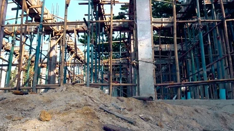 Explore the area under construction. In the private office area. Video stock 98779647