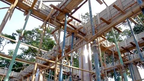 Explore the area under construction. In the private office area. Video stock 98779701