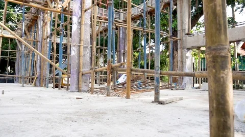 Explore the area under construction. In the private office area. Video stock 98779727