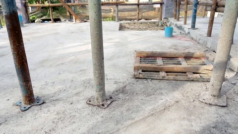 Explore the area under construction. In the private office area. Stock Footage 98779748