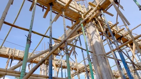 Explore the area under construction. In the private office area. Video stock 98779770