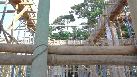 Explore the area under construction. In the private office area. Video stock 98779801