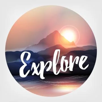 Explore Background with Mountains - Vector Illustration Stock Illustration