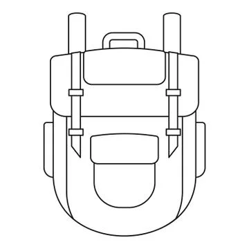 Explore backpack icon, outline style Illustrazione stock