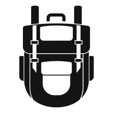 Explore backpack icon, simple style Illustrazione stock
