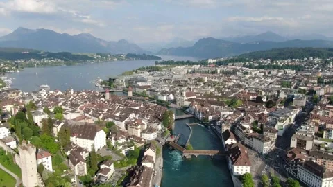 Explore beautiful Lucerne's lakeside and mountains in summer Video stock 320304181