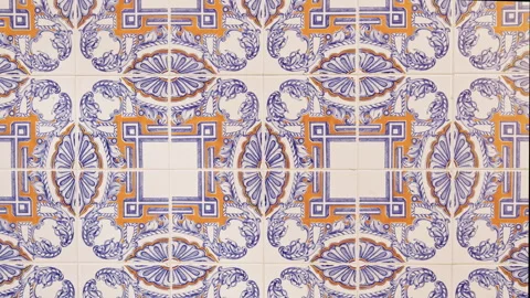 Explore beautiful vintage ceramic floor tiles in stunning patterns and colors Stock Footage 321517283