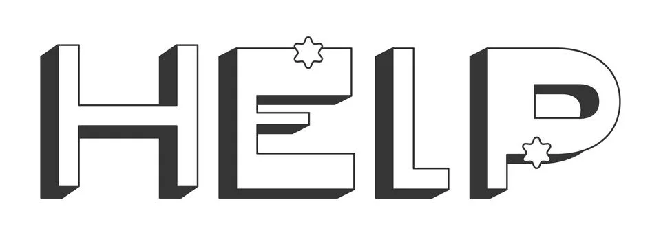 Explore bold black and white 3D text Stock Illustration