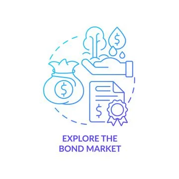 Explore bond market blue gradient concept icon Stock-Illustration