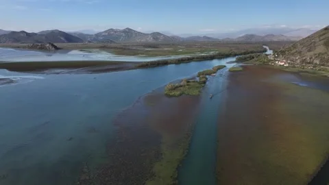 Explore the breathtaking aerial views of Skadar Lake with stunning landscapes Stock Footage 287791209