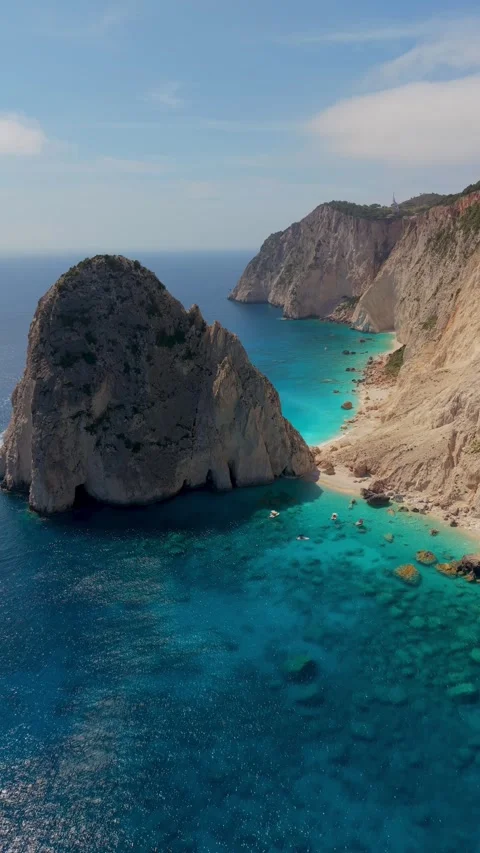 Explore the breathtaking beauty of Myzithres Beach in Keri, Zakynthos, Greece Stock Footage 337365523