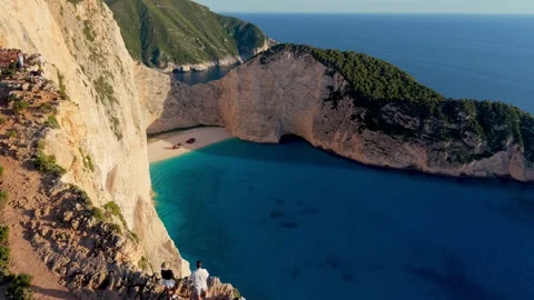 Explore the breathtaking beauty of Navagio Beach in Zakynthos, Greece Stock Footage 337307827