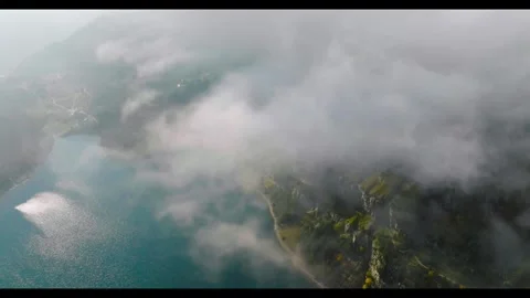 Explore breathtaking coastal views above a serene lake Stock Footage 320262938