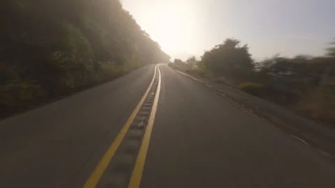 Explore breathtaking FPV drone footage of Malibu Highway during sunrise in CA Stock Footage 280707080