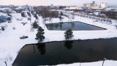 Explore breathtaking winter views with frozen lakes and a snowcovered landscape Stock Footage 305901522