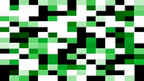 Explore bright green pixel patterns in a simple design from a digital art pie 스톡 동영상 332846359