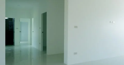 Explore a bright minimalist interior space highlighting modern design elements. Stock Footage 297446009