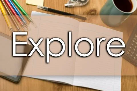 Explore - business concept with text Foto stock