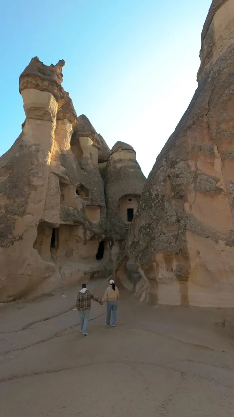 Explore cappadocias enchanting rock formations with stunning views and unique Stock Footage 341485700