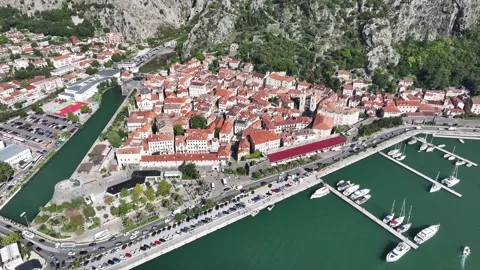 Explore the captivating beauty of Kotor Old Town and its stunning coastal views Stock Footage 287781069