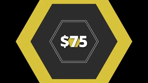 Explore the captivating design of a price graphic illustrating a $75 offer in a Stock Footage 315696501