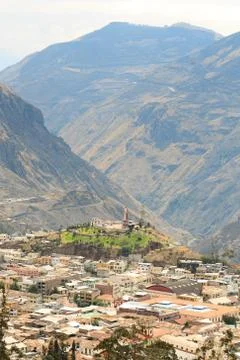 Explore the charming small town in Chimborazo Province,Ecuador,and be captivated Stock Photos
