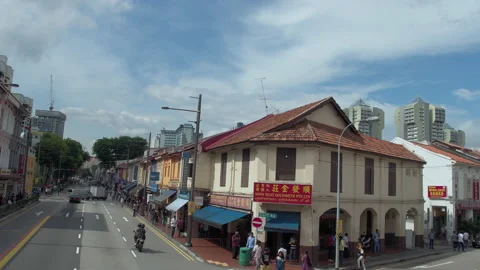 Explore the city centre of Singapore on a double-decker bus Stock-Footage 134912702