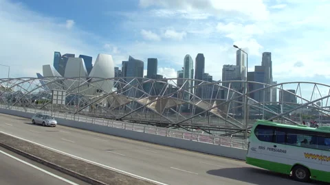Explore the city centre of Singapore on a double-decker bus Stock-Footage 134914453