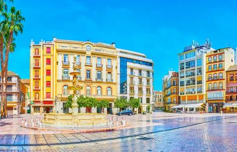 Explore Constitution Square, on September 26 in Malaga 写真素材