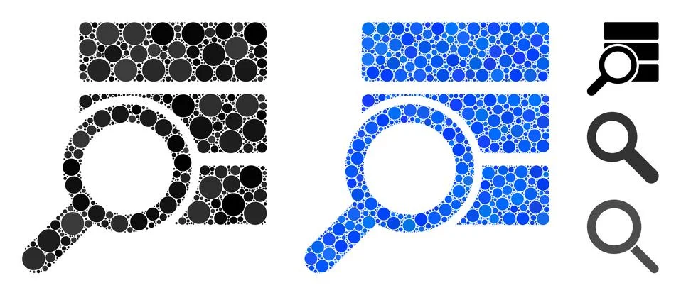Explore Database Composition Icon of Round Dots 스톡 일러스트