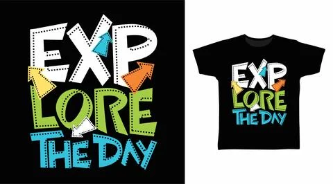 Explore the day typography design vector illustration Stock-Illustration
