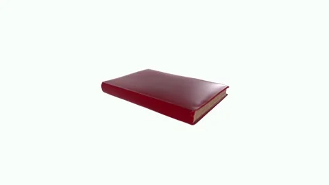Explore a detailed 3D rendering of a classic red book Stock Footage 303859517