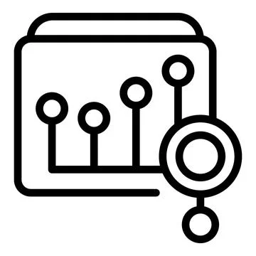 Explore diagram icon outline vector. Data research イラスト素材