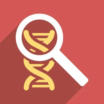 Explore DNA Flat Long Shadow Square Icon Illustrazione stock