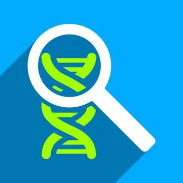 Explore DNA Flat Square Icon with Long Shadow Stock Illustration