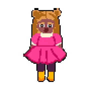 Explore doll toy pixel art vector illustration Stock Illustration