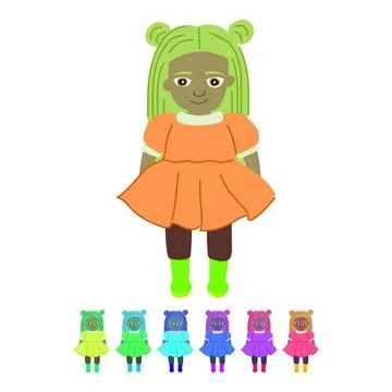 Explore doll toy vector cartoon graphic Stock Illustration