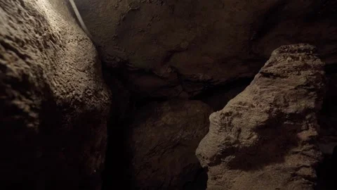 Explore the dungeon. Dark cave. Camera movement. Science Speleology Stock-Footage 256177008