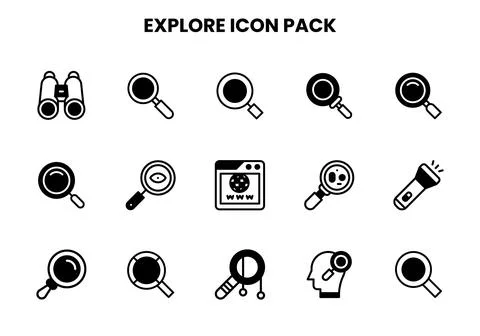 Explore DuoTone Graphics Icons Pack Stock Illustration