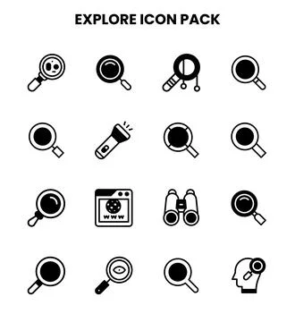 Explore DuoTone Icons Pack Stock Illustration