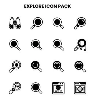 Explore DuoTone Scalable Icons Pack Stock Illustration