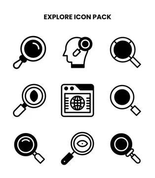 Explore DuoTone Scalable Icons Pack Stock Illustration
