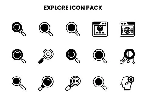 Explore DuoTone Vector Icons Pack Stock Illustration