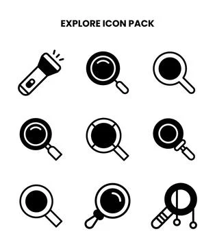 Explore DuoTone Vector Icons Pack Stock Illustration